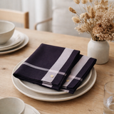 Lot de 2 serviettes de table La nonna Caviar 45 x 45 en situation