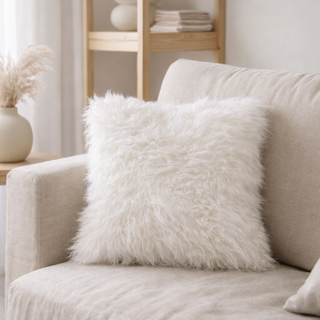 Coussin Betani Neige 45 x 45 en situation