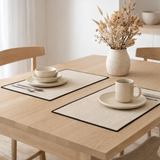 2 sets de table recyclés Laora Naturel 33 x 45 en situation