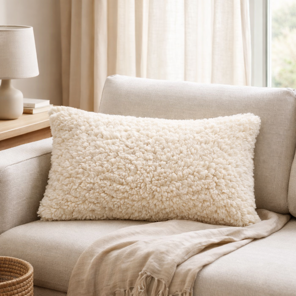Coussin Noam Neige 40 x 65 en situation