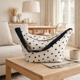 Sac demi-lune Mio Ecru 53 x 28 x 12 en situation