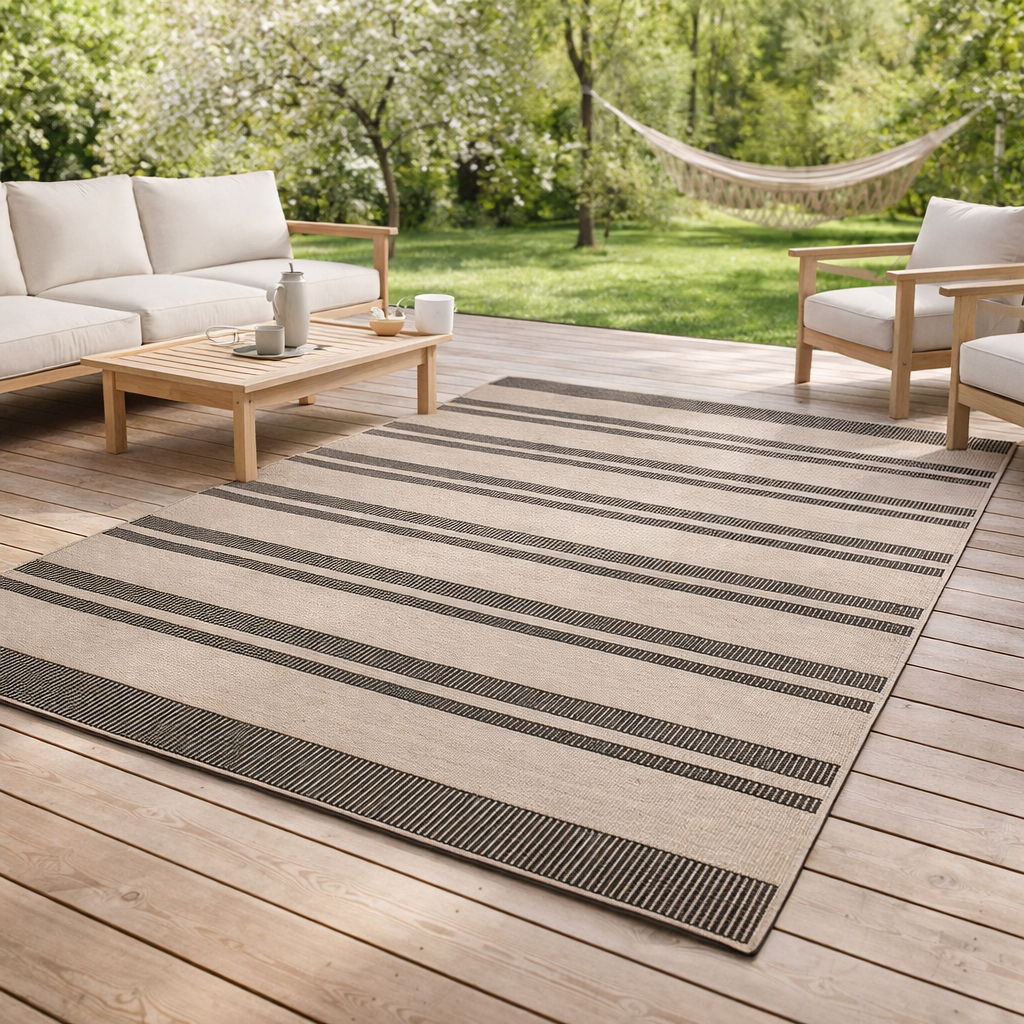 Tapis Paomia 2 outdoor Perle 200 x 290 en situation