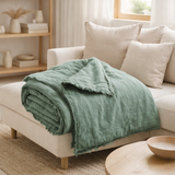Plaid uni Laly Prusse 135 x 200 en situation