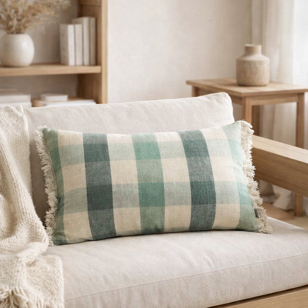 Coussin imprimé Kate Thym 30 x 50 en situation