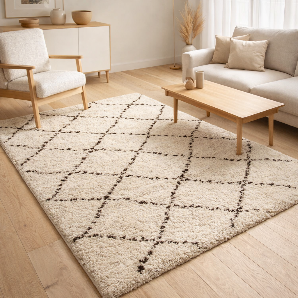 Tapis Casablanca 2 Beige 160 x 230 x 3 cm en situation