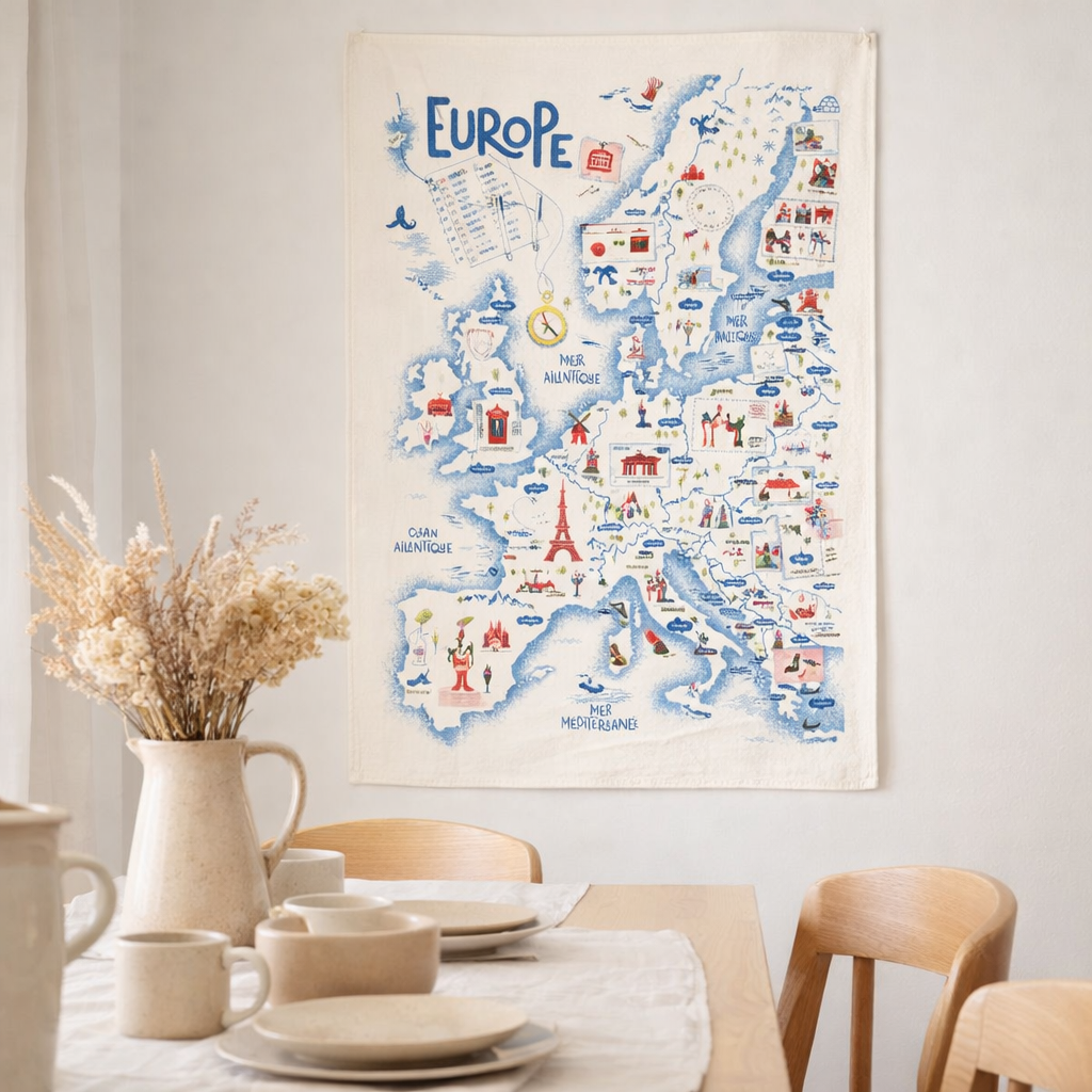 Torchon Europe Ecru 48 x 72 en situation