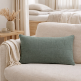 Coussin recyclé Titou Vert de gris 30 x 50 en situation