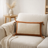 Coussin Elise Chambray Rouille 30 x 50 en situation