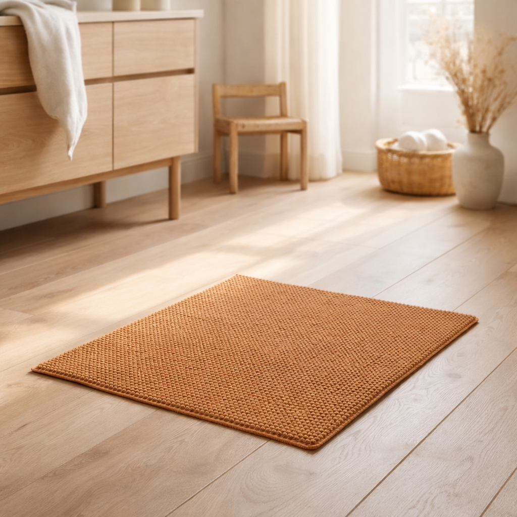 Tapis de bain Etia Cannelle 54 x 64 en situation
