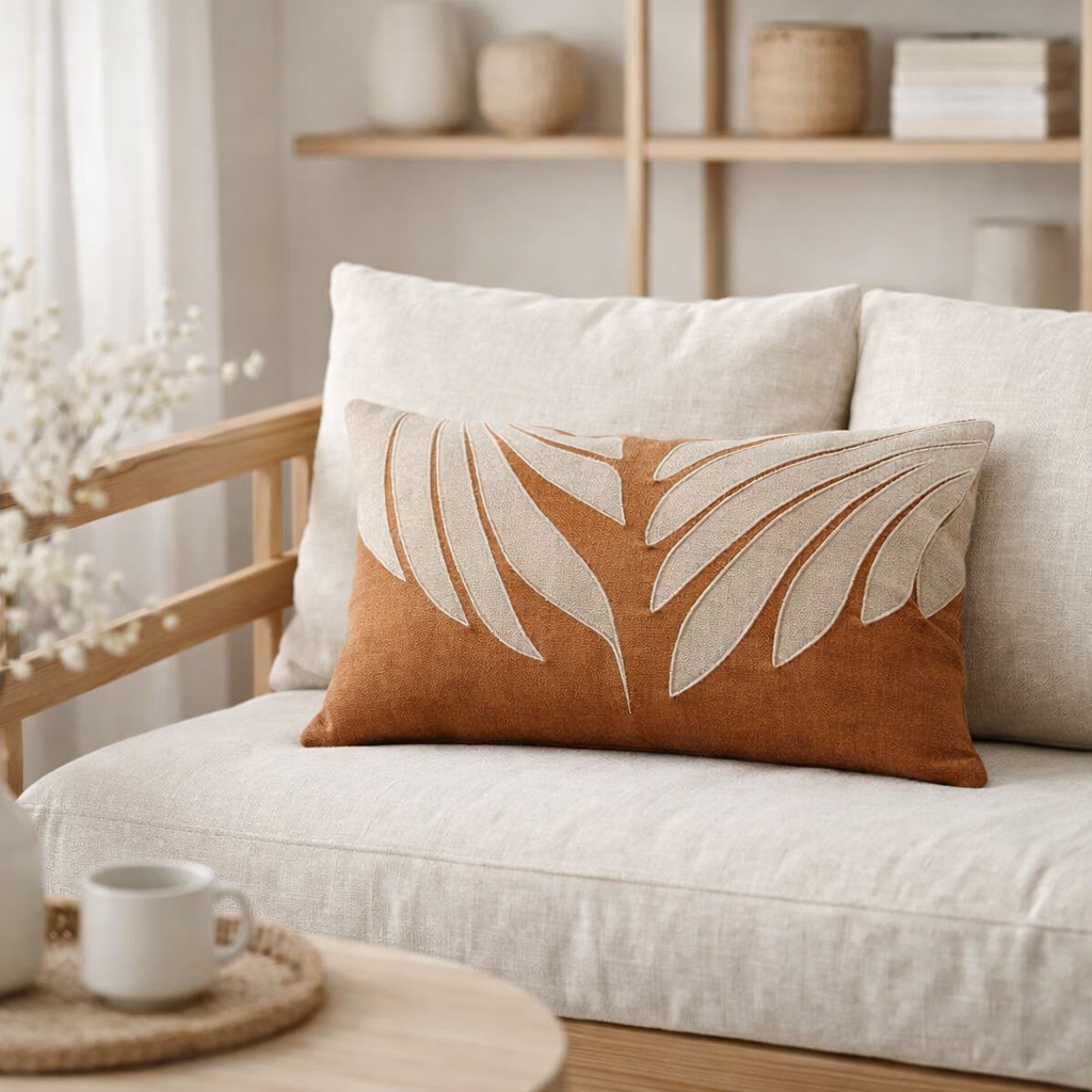 Coussin Nilos Moka 30 x 50 en situation