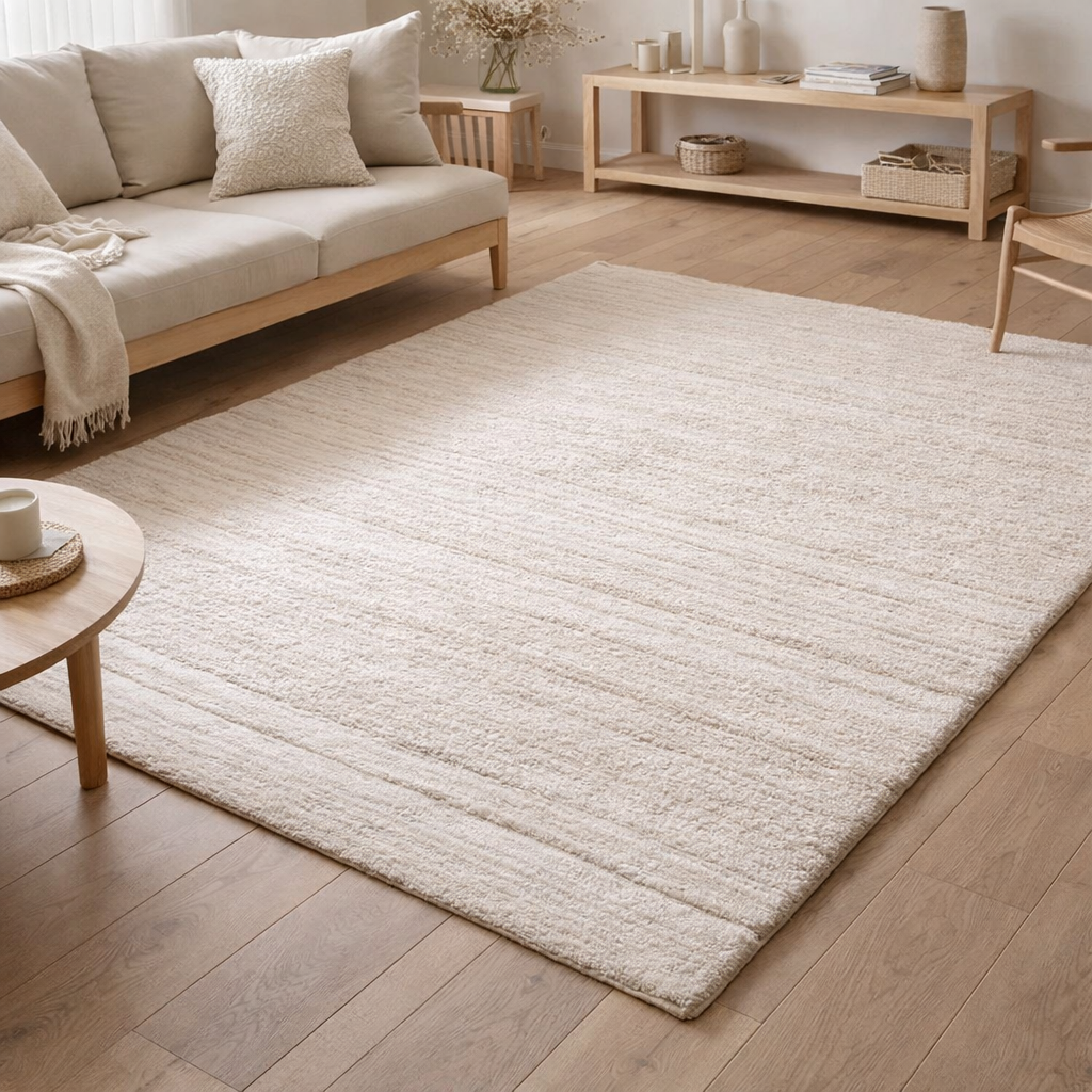 Tapis Lois Ivoire 200 x 290 x 1 en situation