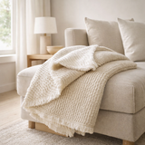 Plaid Emilio Naturel 130 x 200 en situation