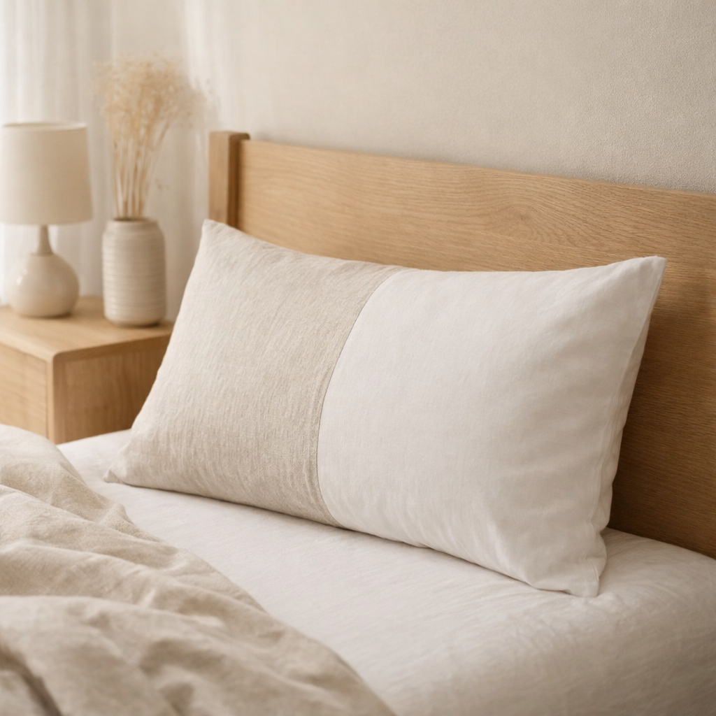 Taie d'oreiller Linco Blanc 50 x 75 en situation