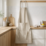Tablier de cuisine recyclé Ada Ficelle 72 x 85 en situation