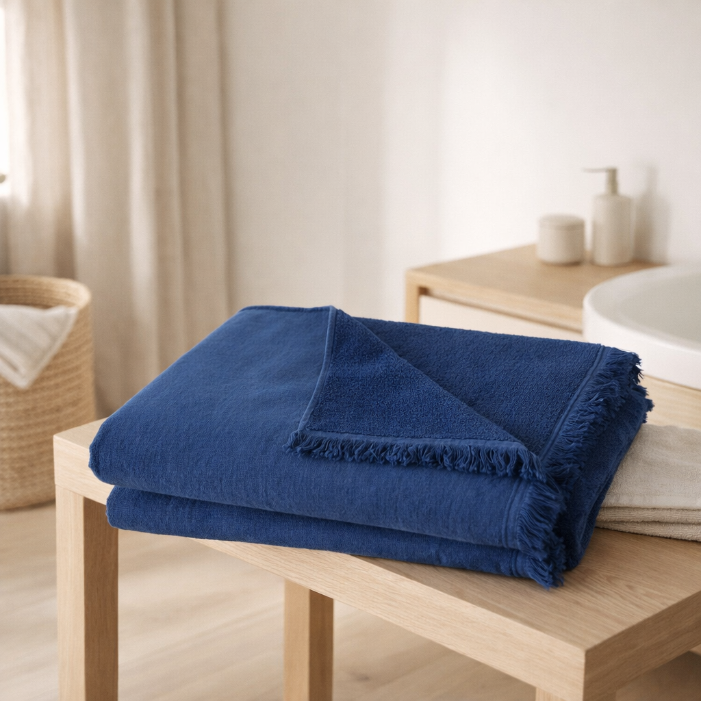 Maxi drap de bain Luna Midnight 100 x 160 en situation
