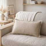Coussin uni Laly Lin 30 x 50 en situation