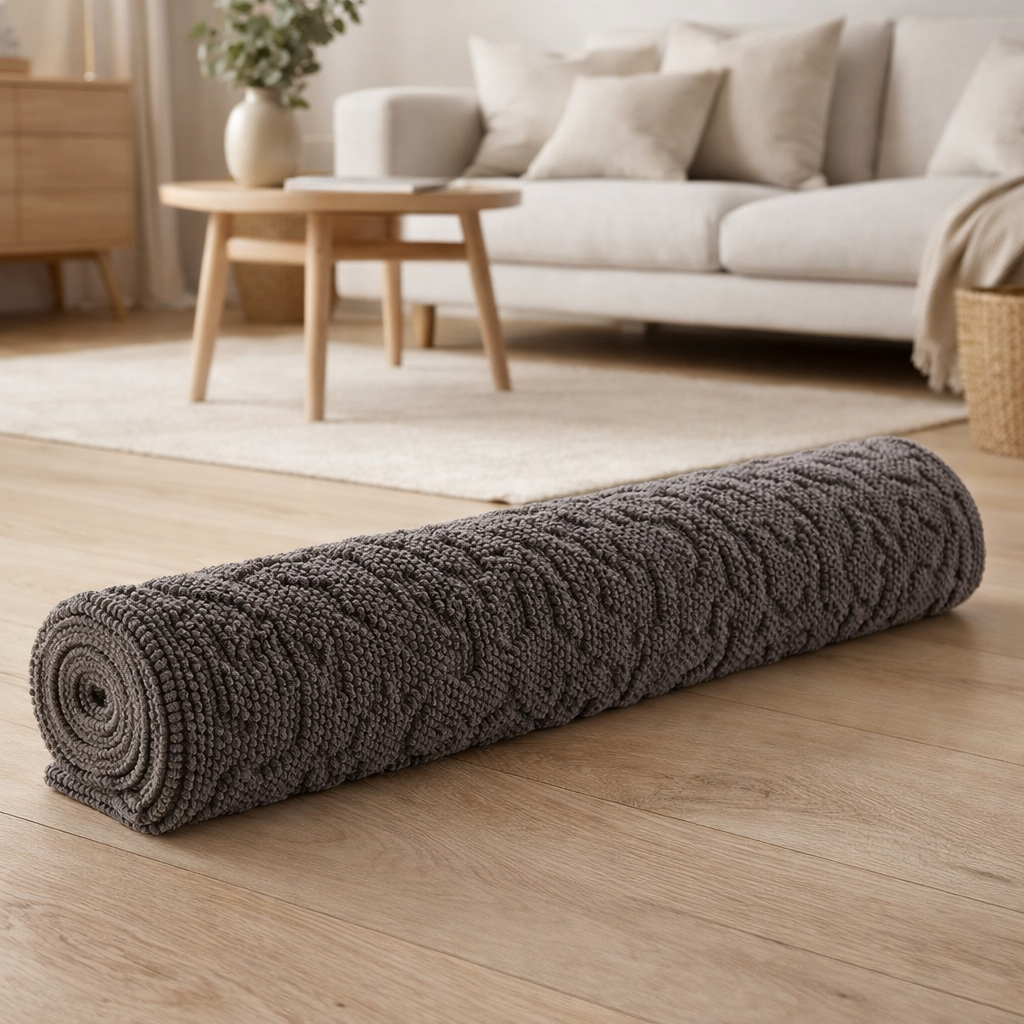 Tapis de bain Gilda Carbone 54 x 110 en situation