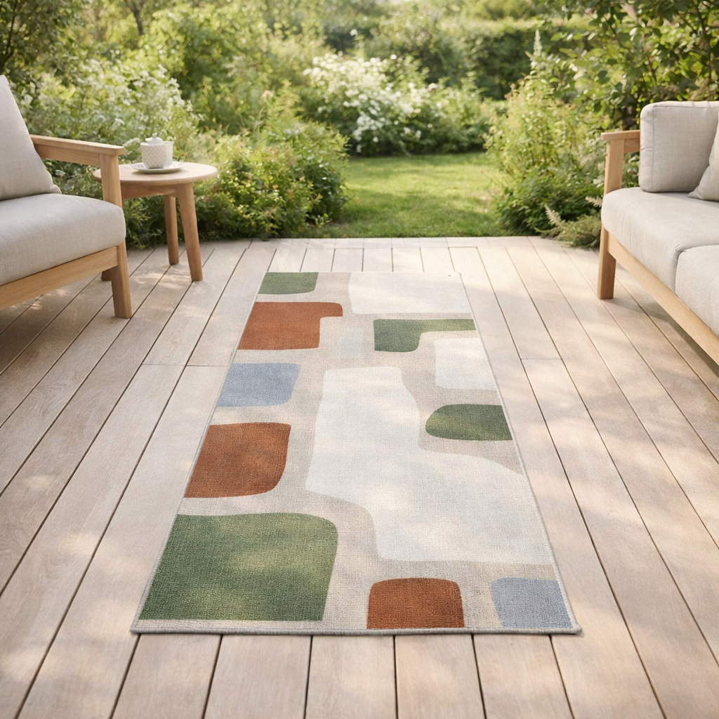 Tapis Kairi outdoor Multico 67 x 200 en situation