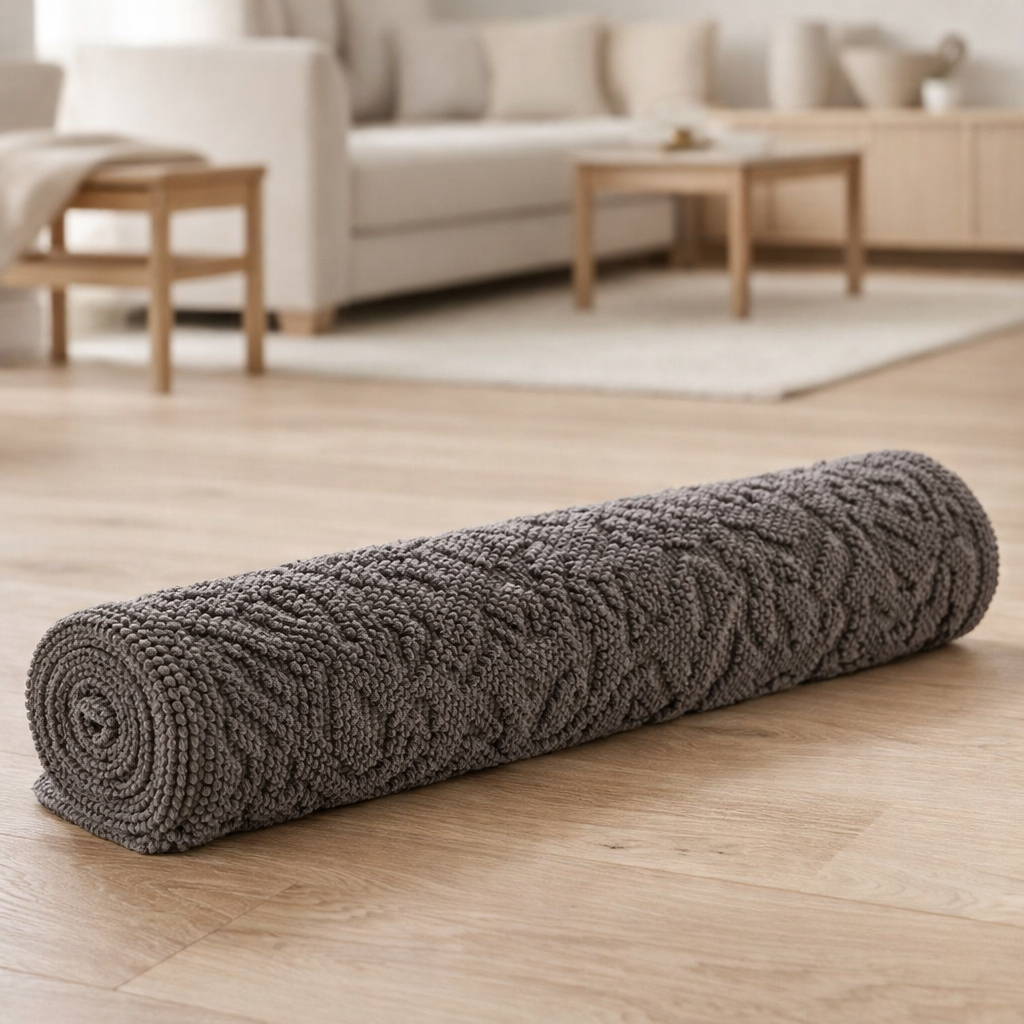 Tapis de bain Gilda Carbone 54 x 64 en situation