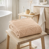 Drap de bain Zoé Poudre 100 x 180 en situation