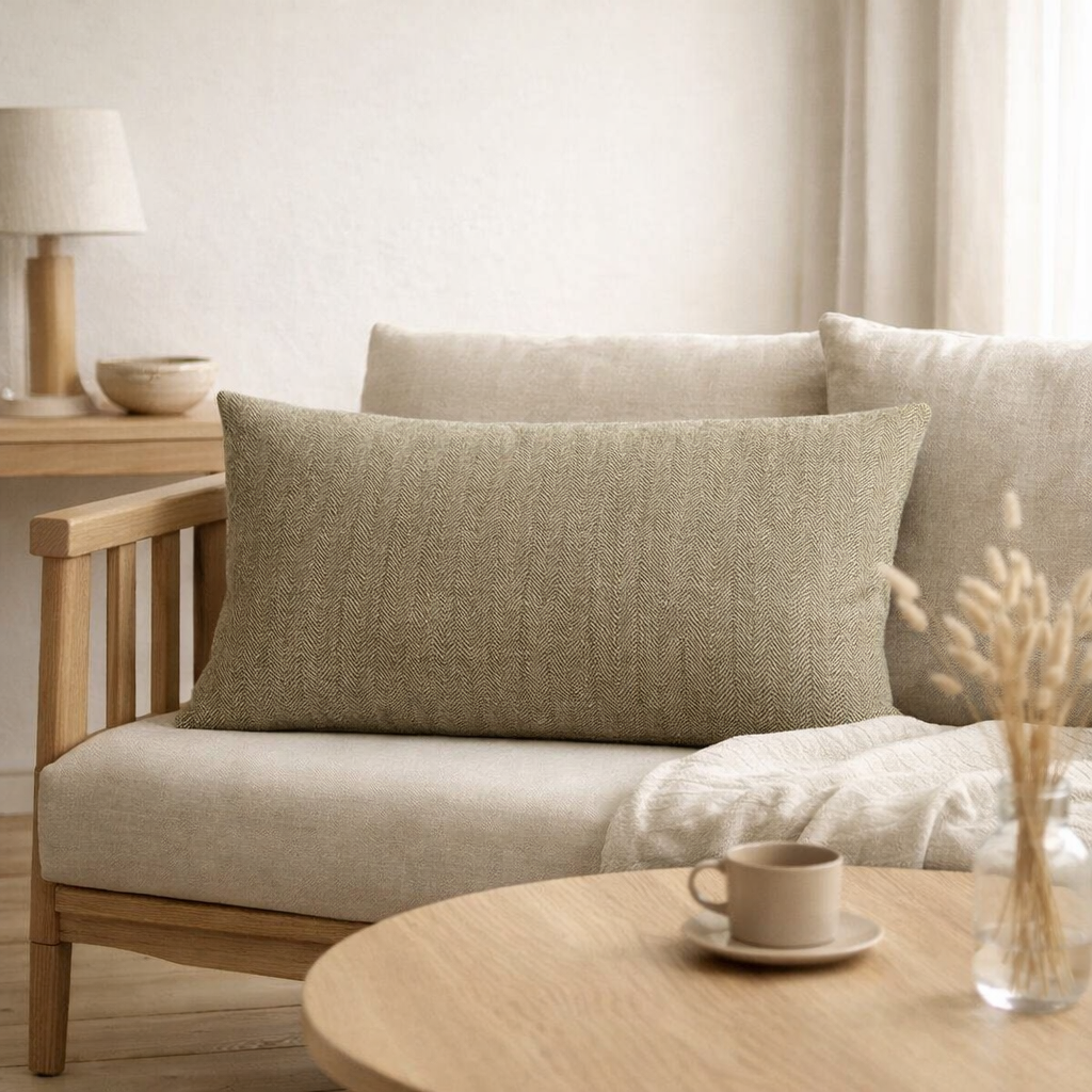 Coussin Carina Olive 40 x 65 en situation