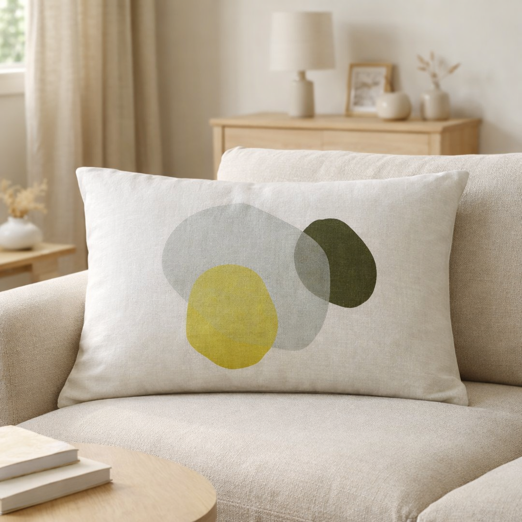 Housse de coussin Pia Brume 60 x 40 en situation