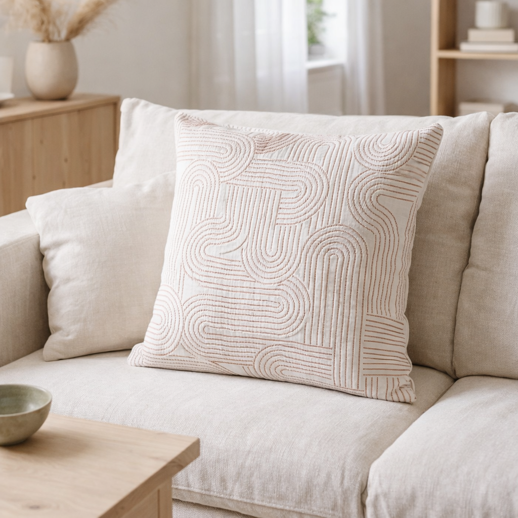 Coussin Kiko Cuivre 45 x 45 en situation