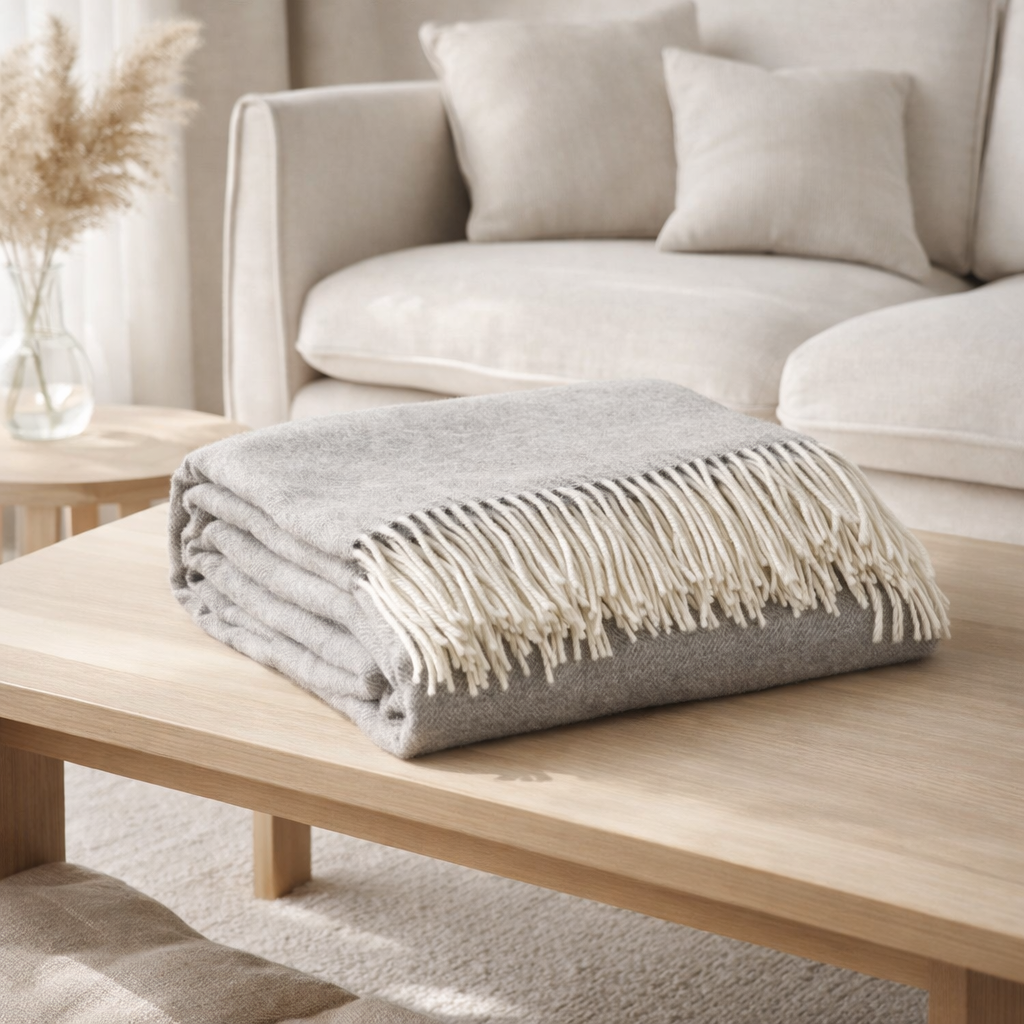 Plaid Carina Perle 130 x 190 en situation
