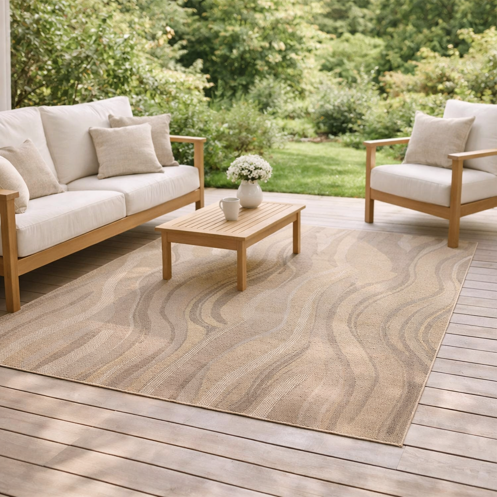 Tapis Clem outdoor Naturel 160 x 230 en situation