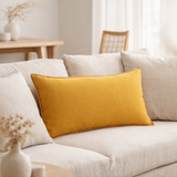 Coussin Zeff Céleste Mangue 30 x 50 en situation
