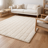 Tapis recyclé Maël Neige 120 x 170 en situation
