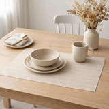 Set de table Manoka Neige/argent 33 x 45 en situation