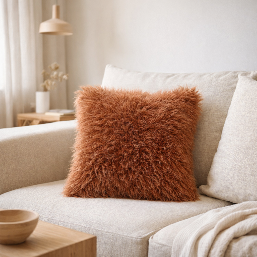 Coussin Betani Rouille 45 x 45 en situation