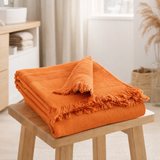 Drap hammam Cancun Citrouille 90 x 180 en situation
