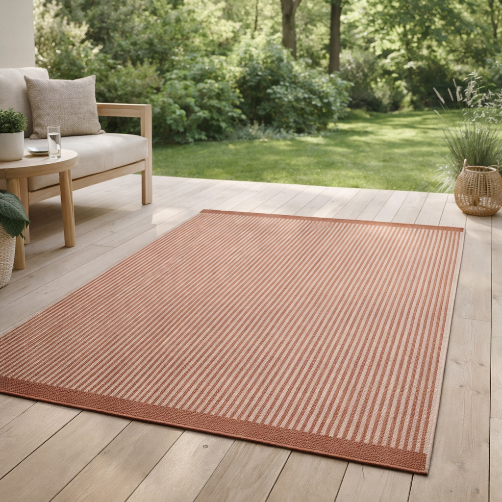 Tapis Slava outdoor Terracotta 200 x 290 x 1 en situation