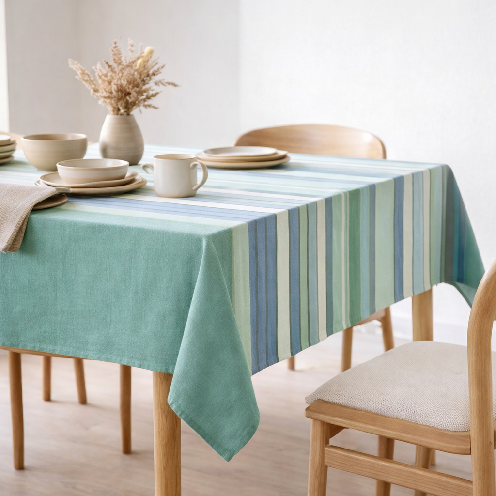 Nappe recyclée Yuna Paon 170 x 170 en situation