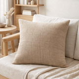 Coussin recyclé Titou Lin 45 x 45 en situation