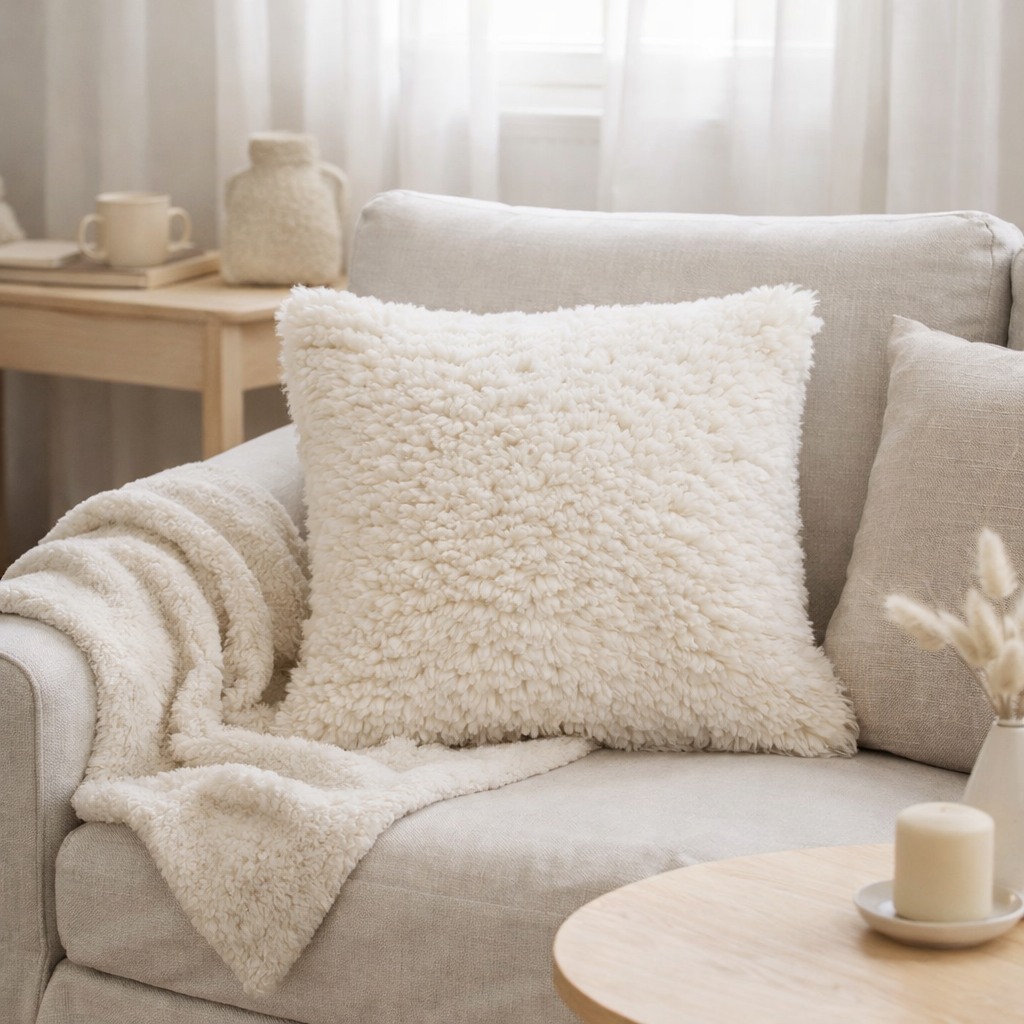 Coussin Noam Neige 45 x 45 en situation