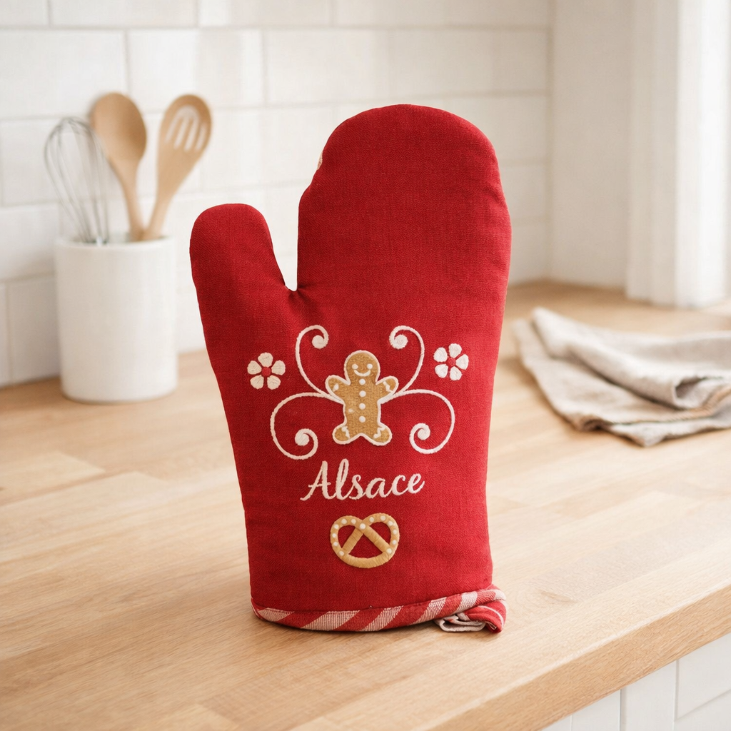 Gant de cuisine Beck Rouge 18 x 28 en situation