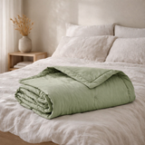 Jeté de lit Tika Thym 260 x 260 en situation