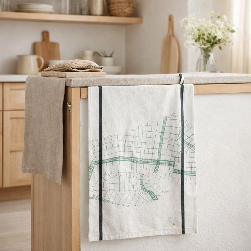 Torchon Tonton Vert 70 x 50 en situation