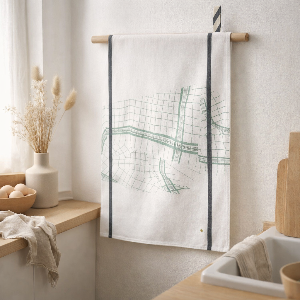 Torchon Tonton Vert 70 x 50 en situation