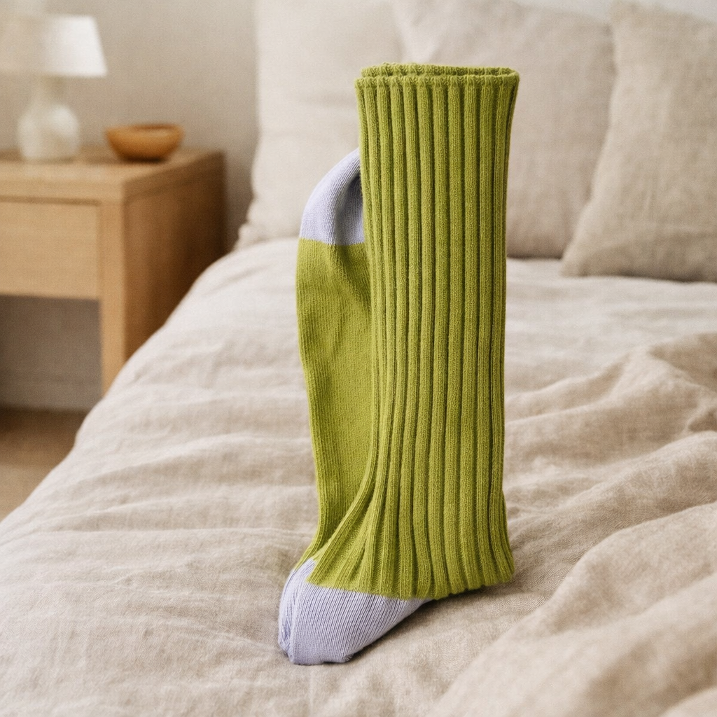 Chaussettes Yvette Pistache 42/45 en situation