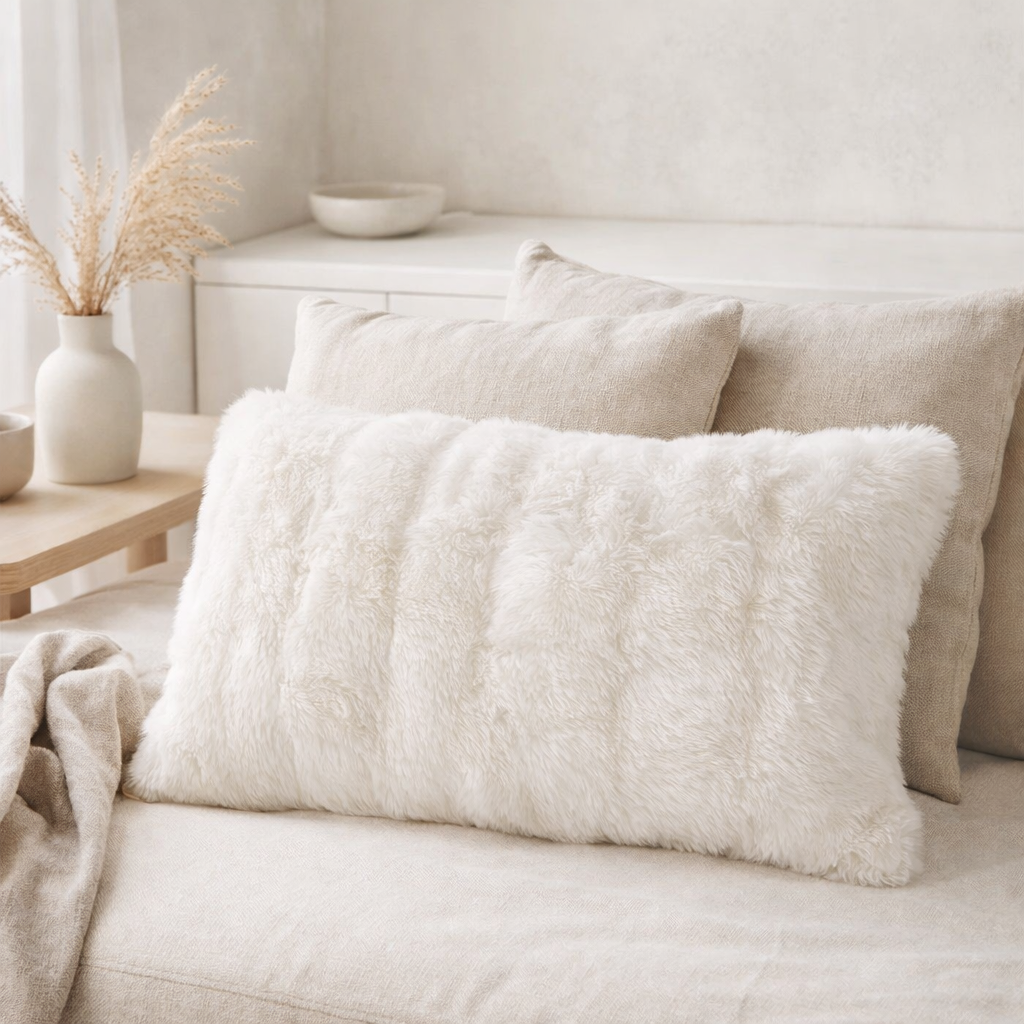 Coussin Astrid Neige 40 x 65 en situation