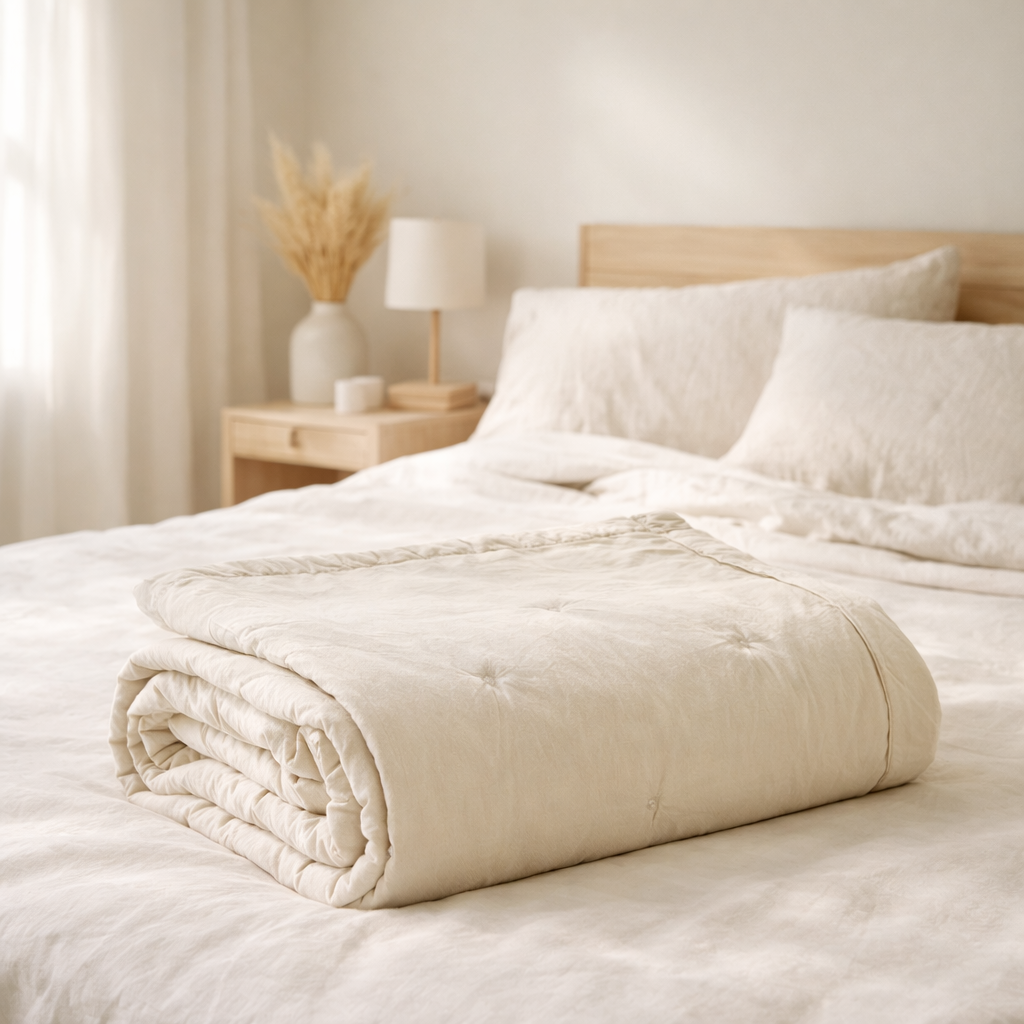 Jeté de lit Tika Naturel 180 x 260 en situation