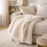 Plaid Noam Neige 140 x 180 en situation