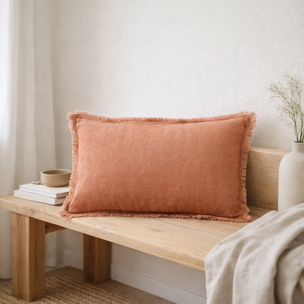 Coussin uni Laly Epice 30 x 50 en situation