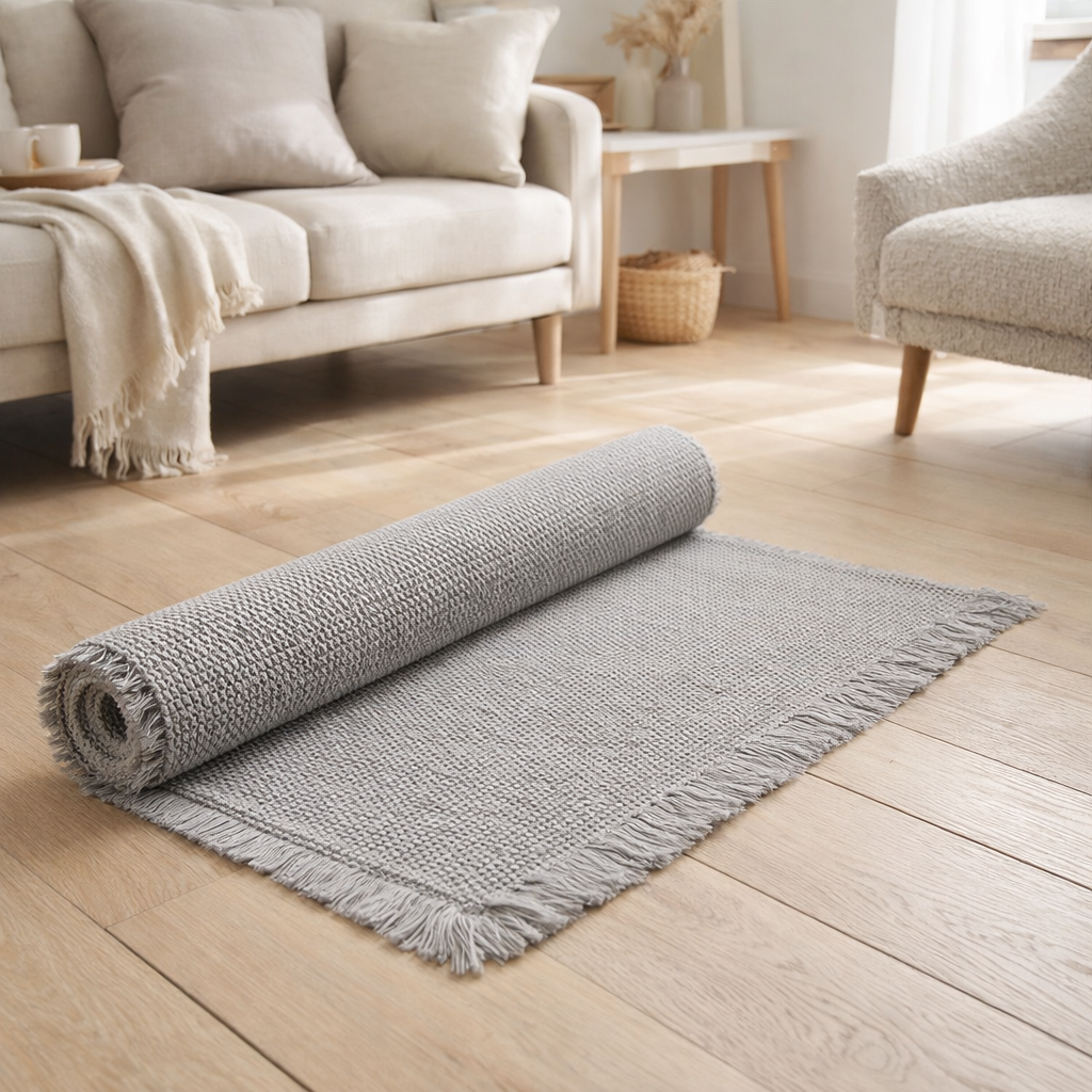 Tapis de bain uni Elly Perle 70 x 140 en situation