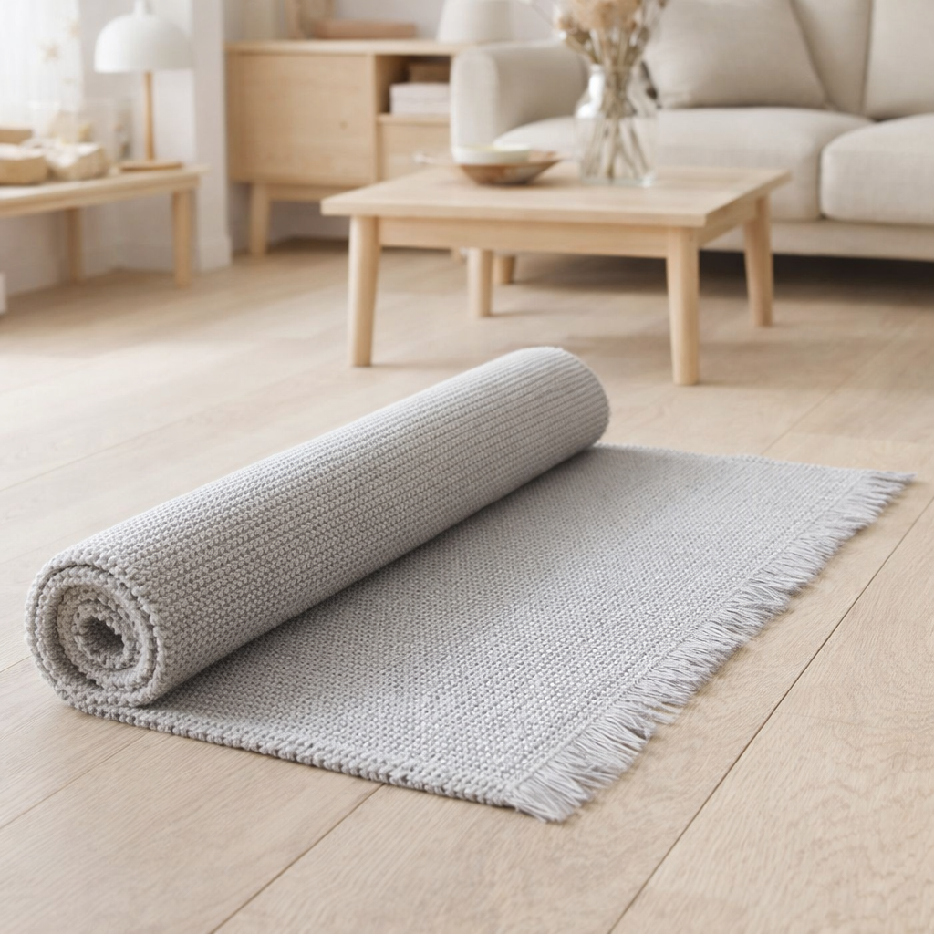 Tapis de bain uni Elly Perle 70 x 140 en situation