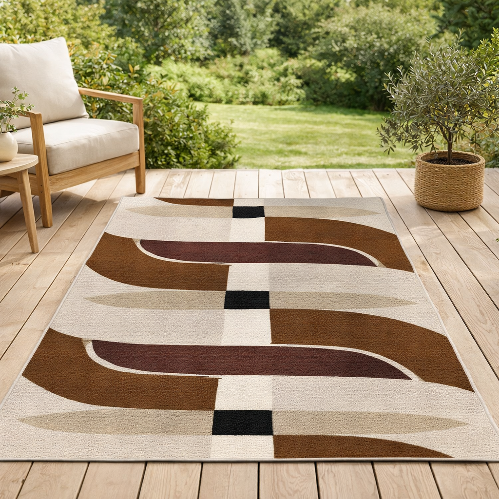 Tapis Kalia outdoor Naturel 160 x 230 x 1 en situation